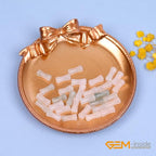 GEM-Inside 30Pcs 5x12mm Natural Ice White Jade Stone Plant Bamboo Knot Bone Beads for Jewelry Making Power Energy Chakra Stone Beads - color: Ice White Jade