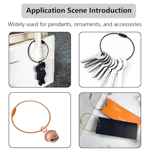 Keychain, 23 Pack of 5.9 Inches Coated Wire Keychain Cable 1.5mm Stainless Steel Loop Rings for Hanging Luggage Tag, Keyrings and ID Tag Keepers, Gold