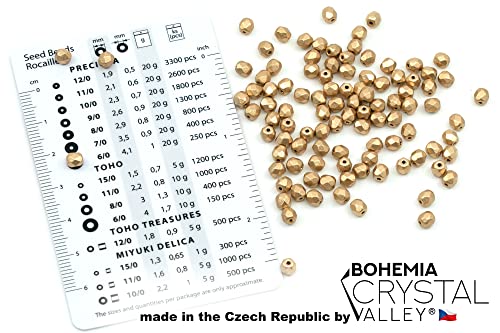 1.8 oz (50g, Approx. 1220 pcs) Mix of Faceted Fire Polished Pressed Czech Glass Beads, Sparkling Shiny Mix BCV - color: Mix 02 Red Gold, size: 50 g