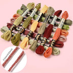 12 Skeins 105 Yards Embroidery Floss Thread Bulk Variegated Floss 6 Strands Green Orange Friendship Bracelet String Cross Stitch Threads for Jewelry Making Bracelet Stitching Craft Supply - color: Autumn Colors
