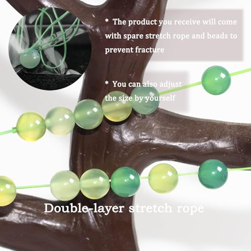 8mm Natural Gemstone Stretch Bracelet, Handmade Unisex Crystal Bracelets for Meditation, Yoga, Spiritual Healing & Positive Energy - color: Prehnite