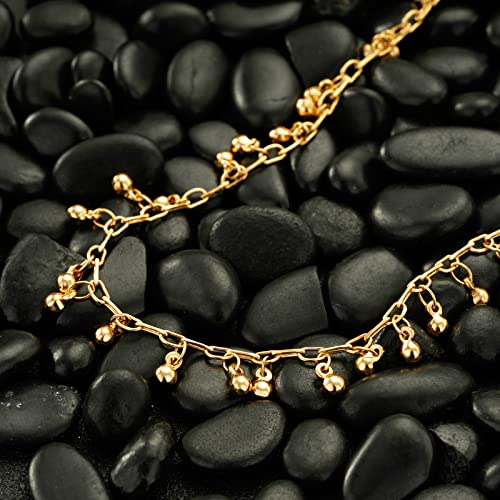 MTMY Beaded Necklaces for Women 14K Gold Plated Dainty Colorful Green/Rose Beaded Pearl Choker Necklace Delicate Boho Choker Necklace Jewelry Gift - style: Little bell beads