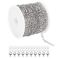 UMAOKANG 32.8 Feet Stainless Steel Extender Chain Links for Jewelry Making, Silver Chain Bulk with Lobster Clasps and Open Jump Rings - color: Steel Twist