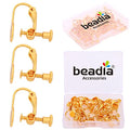 BEADIA 18K Gold Plated Screw Earring Clips Flat 13x17mm 20pcs for Jewelry Making Findings - size: Flat Clips 2# 13x17mm
