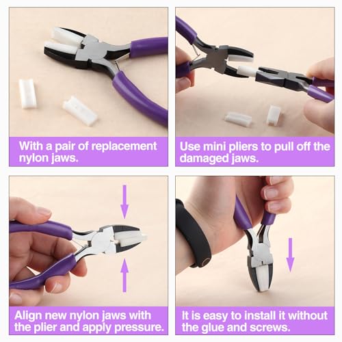 SPEEDWOX 5.5-Inch Double Nylon Flat Jaw Pliers for Jewelry Making - Soft Jaw Pliers - style: Flat Nylon Jaw Pliers