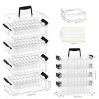 Bead Organizer Box 120 Pcs, 4-Tier Large Capacity Stackable Bead Storage Containers, Portable Plastic Craft Organizers for Jewelry Making, Bracelets, DIY, Nail Art Charms - size: 4-tier 120 Compartments