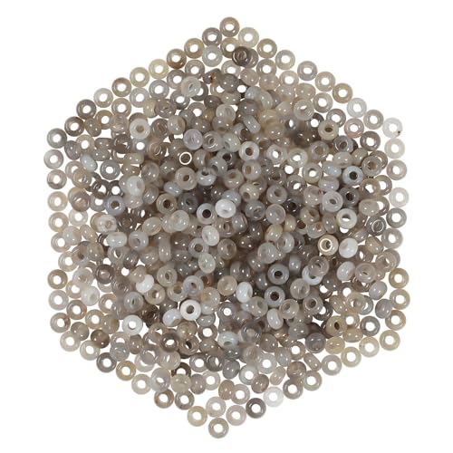 Nupuyai Pack of 30 14x8mm Large Hole Stone Loose Beads for Jewelry Making, Polished Rondelle European Beads fit Charms Bracelet, Grey Agate - color: Grey, size: 14x8mm