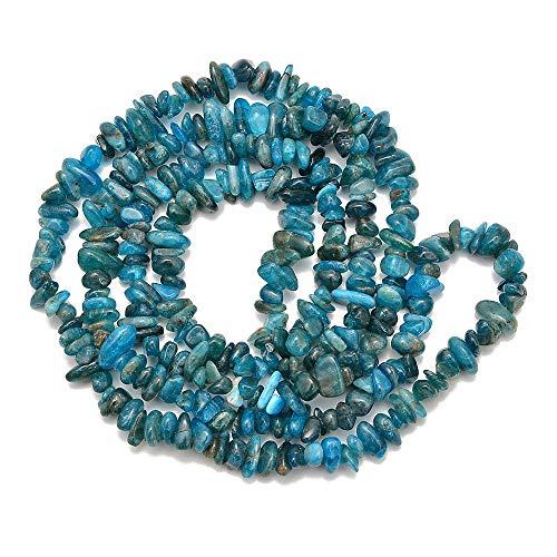 PLTbeads 5-8mm Natral Healing Gemstone Waist Bracelets Necklace Kit Irregular Stone DIY Crafts Design Jewelry Making 1 Strand per Bag Approxi 34 inch (Blue Apatite Chips) - color: Blue Apatite Chips