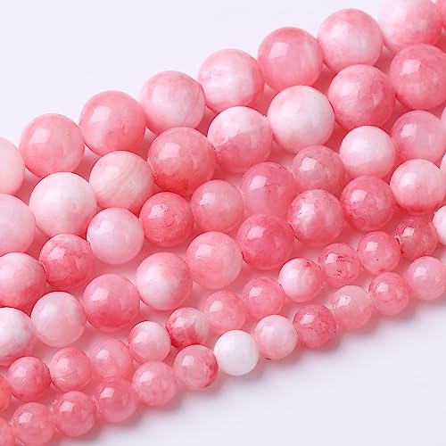 Round Loose Beads Natural Gem Beads Crystal Energy Stone Beads for Jewelry Making 15" (Pink Persian Jade, 8MM) - color: Pink Persian Jade, size: 8mm