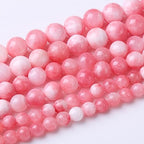 Round Loose Beads Natural Gem Beads Crystal Energy Stone Beads for Jewelry Making 15" (Pink Persian Jade, 10MM) - color: Pink Persian Jade, size: 10mm