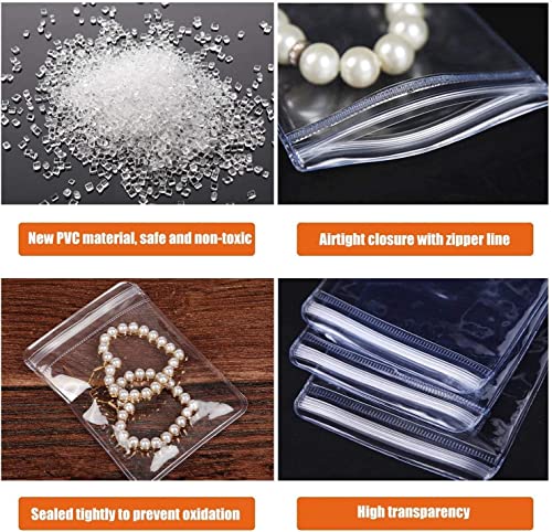 GSXRB Small PVC Jewelry Bags - Pouch Packaging for Rings & Earrings (100PCS, 2.36 * 3.15IN) - size: 2.36*3.15 IN