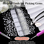 3D Mini Small Caviar Nail Beads Balls, 0.7-2mm Silver Nail Art Beads 1.5-5mm White Nail Pearls Half Round Flatback Pearl Nail Charms with Pickup Tools for Nails Face Eyes Makeup(31-K1-4) - color: 31-K1-4