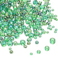 MECCANIXITY 15/0 11/0 8/0 6/0 Glass Seed Beads 1.5mm/2mm/3mm/4mm Loose Seed Beads for Jewelry Earring Bracelet Craft Making, 5888PCS, Green Series - color: Green Series