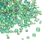 MECCANIXITY 15/0 11/0 8/0 6/0 Glass Seed Beads 1.5mm/2mm/3mm/4mm Loose Seed Beads for Jewelry Earring Bracelet Craft Making, 5888PCS, Green Series - color: Green Series