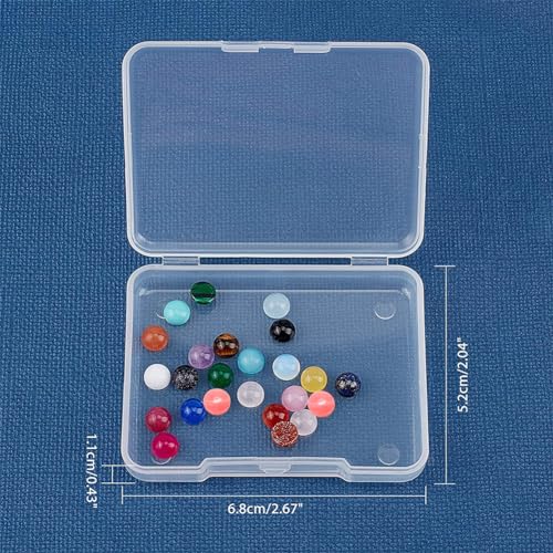 SUPERFINDINGS 46Pcs Natural Gemstoness Cabochons 6mm Half Round Cabochon Beads Stones 23 Color Flatback Quartz Crystal Cabochons for Bracelet Necklace Jewelry Making - size: 6mm