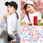100pcs Baseball Beads with 5.5 Yard Elastic Rope,Acrylic Softball Bead Sports Beads DIY Spacer for Necklace Bracelet Keychains Handmade Jewelry Making Accessories,12mm(Rainbow Baseball) - color: Rainbow Baseball