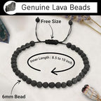 Amazing Gemstone Crystal Anklet Ankle Bracelets for Women - Waterproof Beaded Healing Crystal Anklets, Plus Size Chakra Gemstone Bead Anklet - color: Lava Stone, style: Plain