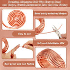 Aluminum Wire, Anezus 9 Gauge Craft Bendable Armature Thick Wire for Wreath, Jewelry Making, Gardening, Sculpting, Cosplay Props (Copper, 3 mm) - style: Copper