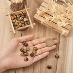 Fashewelry 50Pcs Natural Tiger Eye Cabochon Stone Half Round Beads 12mm Flat Back Gemstone Chakra Healing Crystal Cover Cabs for Jewelry Making - color: 2-Tiger Eye, size: 12x5mm