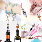 Sunrony 200Pcs Silicone Lentil Beads for Keychain Making, Bulk 12mm Silicone Abacus Spacer Beads for Necklace Bracelet Making Pens (Lilac) - color: K-Lilac