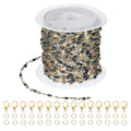 PATIKIL Stainless Steel Jewelry Chain, 16Ft 2mm Black Enamel Link Cable Chains for Necklace Earring Bracelet Findings Jewelry Making Trucker Hat Chains, Gold/Black - color: Gold/Black