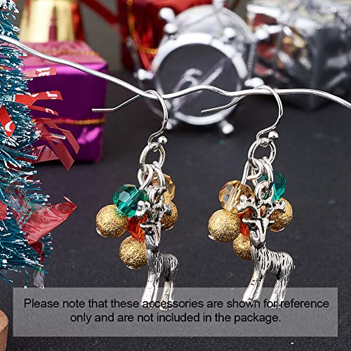 KISSITTY 100-Piece Platinum French Hook Ball Dot Earwires 22x11mm Dangle Earring Wires Findings
