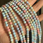 MJDCB Natural Stone Beads 6mm 60pcs Round Rainbow Stone Loose Gemstone Bead Charms for Jewelry Making Bracelet Necklace Earring Pendant - color: Rainbow Stone, size: 6mm