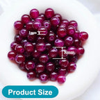 Jabrand 145pcs Glass Beads, 8mm Glass Beads for Barcelet and Jewelry Making DIY Crafts (Burgundy) - color: Burgundy