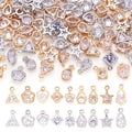 Beadthoven 1 Box 80Pcs 10 Styles Cubic Zirconia Alloy Rhinestone Charms Pendants for Necklace Bracelet Earring Jewelry Making Light Gold & Platinum - color: Light Gold & Platinum-Mixed Shape