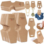 200PCS Bracelet Display Cards Necklace Holder Cards Self Adhesive Jewelry Packaging Selling Card for Small Business (Brown, 1.8x4.7 inches) - color: Brown, size: 1.8x4.7 inches