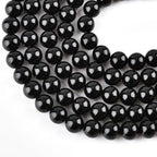 10mm Natural Black Onyx Beads Round Agate Gemstone Loose Beads for Jewelry Making (36-38pcs/strand) A - color: Black Onyx, size: 10mm