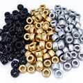 MIIIM 600PCS 6x9mm Pony Beads Bulk, Silver and Gold Pony Beads for Bracelets Making Kit, Kandi Beads, Hair Beads for Braids, Craft Beads for Jewelry Making (Gold) - color: Gold
