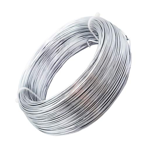 INSPIRELLE 18 Gauge 377 Feet Silver Aluminum Craft Wire Bendable Metal Wire for Jewelry Craft Making - color: Silver, size: 18 Guage (1.0mm)