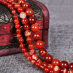 62Pcs Natural Crystal Beads Stone 6mm Red Stripe Onyx Agates Gemstone Round Loose Energy Healing Beads for Bracelet Necklace Earrings Jewelry Making - color: Red, size: 6MM