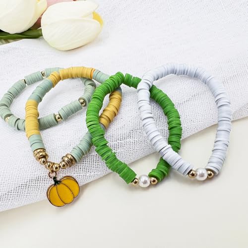 10 Strands Clay Bead, Heishi Beads for Bracelet Stack, Earth Tone Clay Beads for Adults, Flat Beads Kit for Friendship Bracelets, Neutral Beads Bracelet Making Kit(Grey) - color: Grey