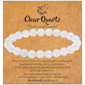 MAIBAOTA Healing Crystal Bracelet for Women Men, 8/4 mm Natural Stone Beaded Bracelets, Jewelry Birthday Gifts, Round Gemstones Stretch Bracelets - color: White-Clear Quartz, size: 8 Mm