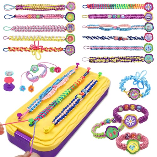 DDAI Arts and Crafts for Kids Age 8-12 Friendship Bracelet Making Kit for Girls - Best Birthday Gifts Ideas for Girl 7 9 10 11 Year Old - Popular Bracelets String Maker Toys Set - color: Purple