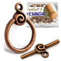 Heather's cf Toggle Jewelry Clasps – Durable Quality, Antique Swirling Copper Finish Toggle Clasps & Closures for Necklace, Bracelet & Charms – Ideal for DIY, & Jewelry Making – Medium (Set of 23) - color: Medium copper toggle clasp