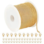 UMAOKANG 16.4 Feet Gold Plated Stainless Steel Jewelry Chains Bulk Chopin Chain for Jewelry Making Dainty Thin Chains Bulk - color: Gold Chopin