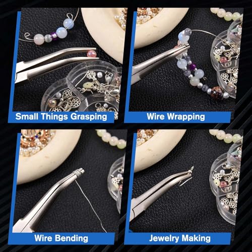 SPEEDWOX Bent Needle Nose Pliers With Smooth Jaw For Jewelry Making Fishing Hook Remover Long Angled Needle Nose Pliers For Jewelry Making, Wire Wrapping And Object Gripping - style: Bent Needle Nose Pliers Smooth Jaw