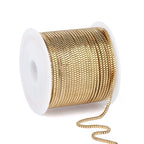 33FT 18K Gold PVD Plated Box Chains Roll, 1mm Gold Stainless Steel Box Chain Spool Bulk for DIY Jewelry Making Necklace Bracelet - color: gold, size: 1mm
