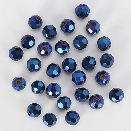 300PCS 6mm Rondelle Crystal Beads for Jewelry Making, Blue AB Faceted Round Crystal Glass Beads for Jewelry Making, Spacer Beads for Jewelry Making, Glass Crystal Beads for DIY Crafts Projects - color: Blue AB, size: 6mm/300pcs