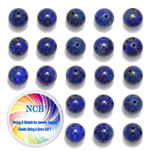 NCB 200pcs 4mm Lapis Lazuli Loose Beads for Jewelry Making, Natural Semi Precious Beads Round Smooth Gemstones Spacer Beads Charms for Necklaces Bracelets (Lapis Lazuli, 4mm 200Beads) - color: Lapis Lazuli, size: 4mm 200Beads
