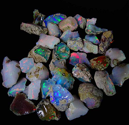 Raw Opal Rough Gemstone, Ethiopian Opal Rock, Jewelry Making Supplies, Raw Gemstone and Crystals, Chakra Healing, Energy Stone, Wikka, Reiki, Yoga, Meditation Lot, Diy Stone, 25.00 cts.