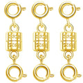 S925 Sterling Silver Magnetic Necklace Clasps and Closures,Magnetic Necklace Clasp for Jewelry Making Supplies (3golden) - color: 3golden