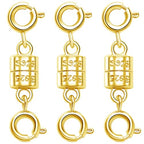 S925 Sterling Silver Magnetic Necklace Clasps and Closures,Magnetic Necklace Clasp for Jewelry Making Supplies (3golden) - color: 3golden
