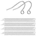 200 Pack Silver Earring Hooks Ear Wires for DIY Jewelry Findings Supplies Fishhook Connector Charm Hooks - color: White Gold