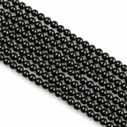 MJDCB 225pcs Natural Small Stone Beads 3mm Black Onyx Round Smooth Loose Gemstone Bead for Jewelry Making Bracelets Earrings Necklaces Accessories - color: Black Onyx