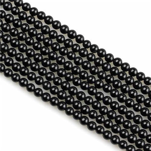 MJDCB 225pcs Natural Small Stone Beads 3mm Black Onyx Round Smooth Loose Gemstone Bead for Jewelry Making Bracelets Earrings Necklaces Accessories - color: Black Onyx