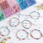Light Color 3mm Seed Beads, 5200Pcs Glass Seed Beads Kit with Storage Box for DIY Necklace Bracelet Crafts - color: Light